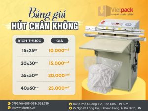 Bảng giá hút chân không thuốc bắc tại Vietpack